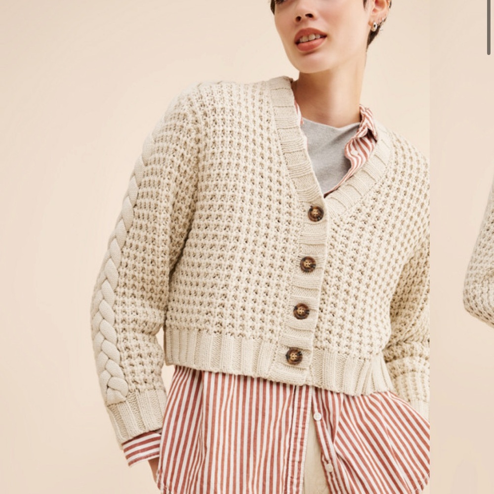 Nuuly Braided Sleeve Boxy Cardigan 🛍️